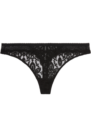 Simone Pérèle Précieuse Black Embroidery Tanga - French Knickers