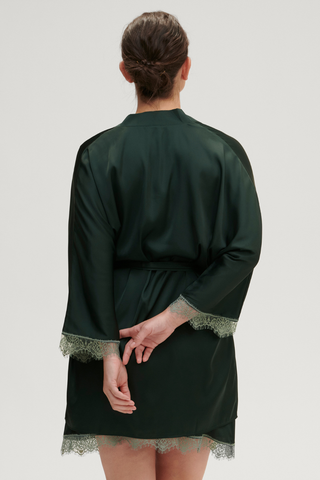 Simone Pérèle Satin Secrets Short Kimono Kolsai Green