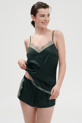 Simone Pérèle Satin Secrets Pyjama Short Kolsai Green