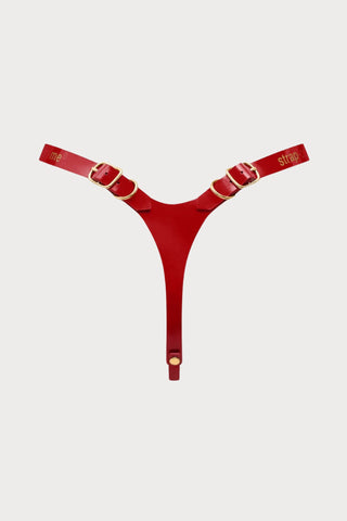 Fabulous Glossy Red Leatherette Harness