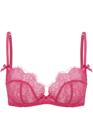 Agent Provocateur Lorna Lace Plunge Underwired Bra Fuchsia