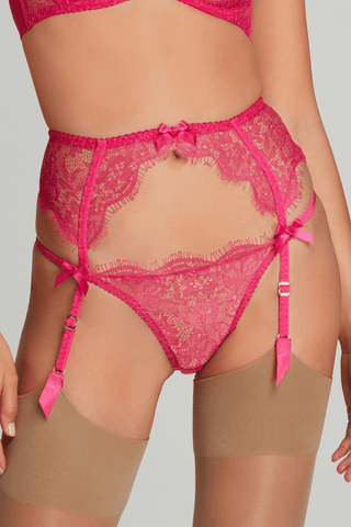 Agent Provocateur Lorna Lace Suspender Belt Fuchsia