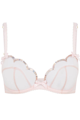 Agent Provocateur Lorna Party Plunge Underwired Bra Baby Pink/Rose Gold