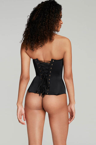 Agent Provocateur Mercy Satin Corset in Black