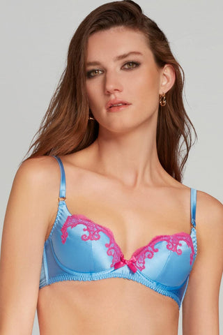 Agent Provocateur Molly Plunge Underwired Bra Blue/Pink