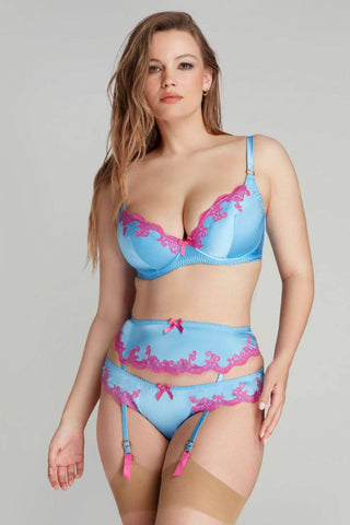 Agent Provocateur Molly Suspender Blue/Pink