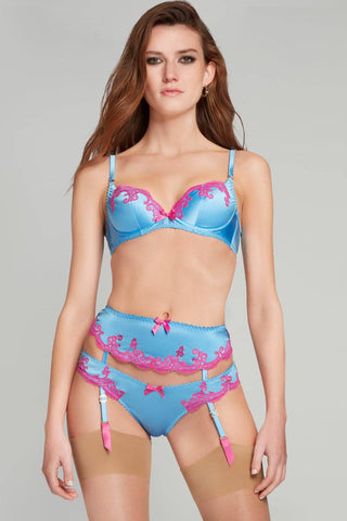 Agent Provocateur Molly Suspender Blue/Pink