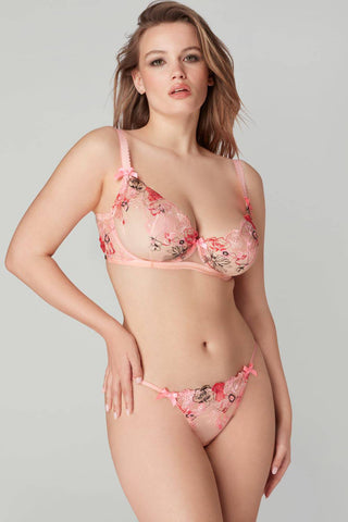 Agent Provocateur Zuri Plunge Underwired Bra Pink/Red/Sand