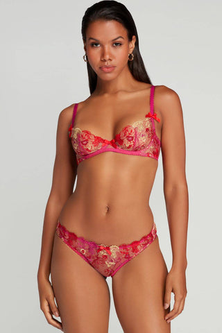 Agent Provocateur Zuri Brief Fuchsia/Red/Gold