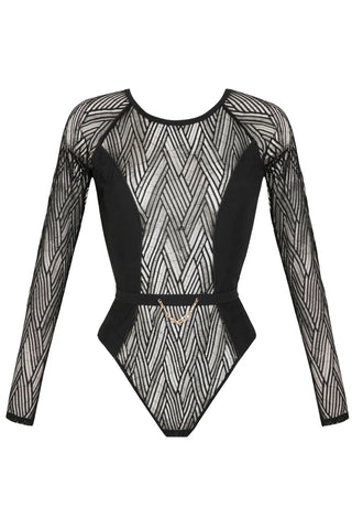 Atelier Amour Onde Sensuelle Long Sleeve Thong Bodysuit