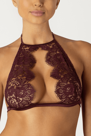 Coco de Mer Camellia Soft Cup Halter Bra Sienna