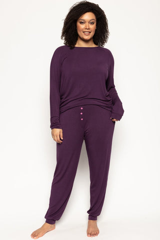 Cyberjammies Clarissa Jersey Pants Purple