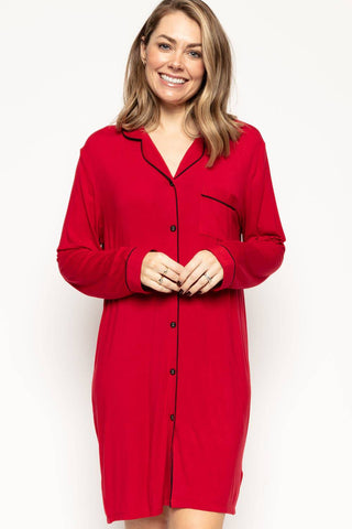 Cyberjammies Windsor Jersey Nightshirt Red