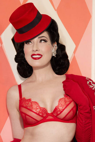 Dita Von Teese Muse Underwired Bra Vermilion Red