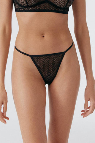 Else Pampas Black Skimpy Thong
