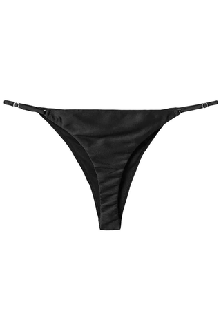 Fleur Du Mal Luxe Silk Satin Cheeky Brief in Black