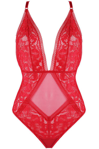 Jolidon Rock DJ Thong Bodysuit Red