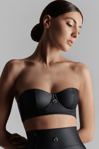 Maison Close Chambre Noire Underwired Bustier Bra Black