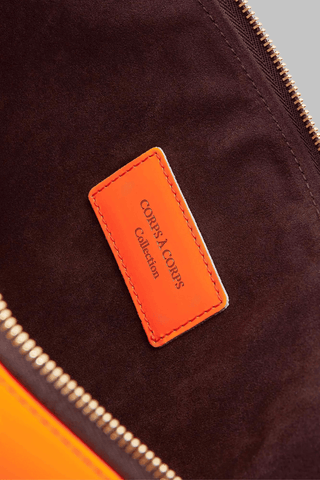 Maison Close Corps à Corps Leather Pouch Neon Orange