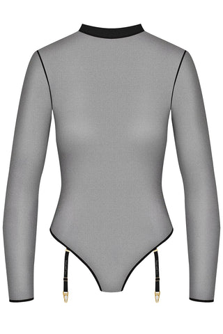Maison Close Corps à Corps Long Sleeved Thong Body Black