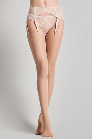 Maison Close Pink Seam Cut & Curled Stockings Nude