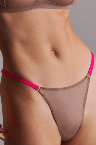 Maison Close Signature Neon Pink Straps for Thong