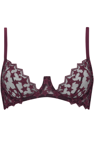 Muse by Coco de Mer Stella Underwired Plunge Bra Plum