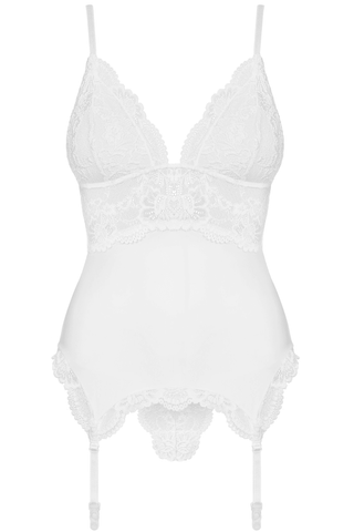 Obsessive Corset & Thong White 810-COR