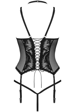 Obsessive Alessya Corset & Thong Set Black