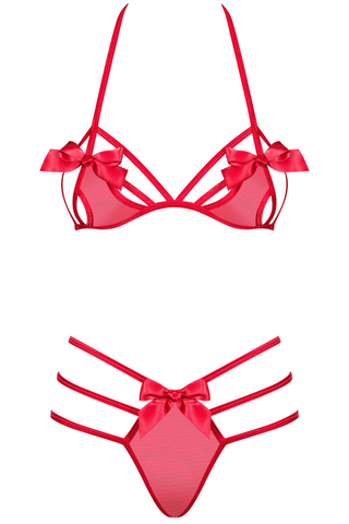 Obsessive Giftella Bra & Thong Red