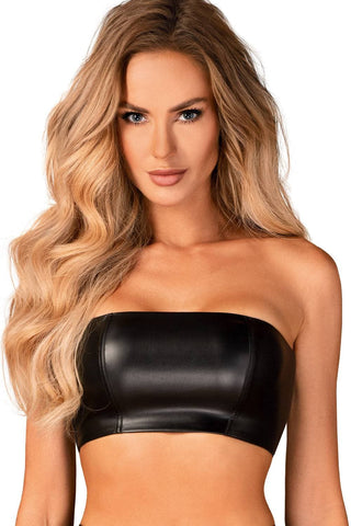 Obsessive Hermeza Wetlook Bandeau Top Black