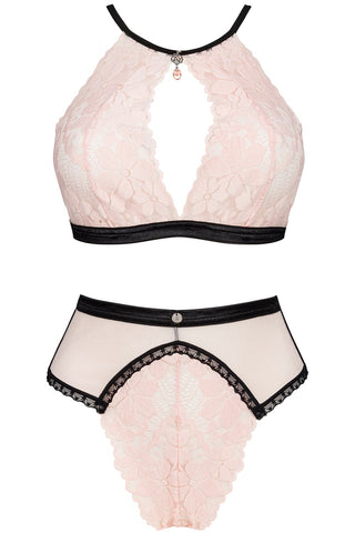 Obsessive Lilines Bra & Thong Pink/Black