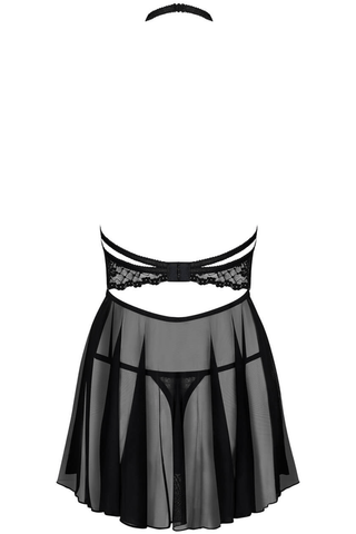 Obsessive Nettsy Cupless Babydoll & Thong Black