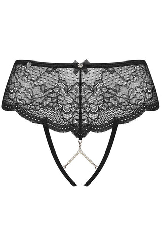 Obsessive Pearlove Crotchless Brief Black