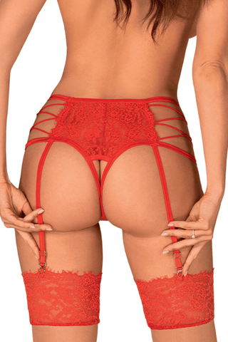Obsessive Rediosa Crotchless Suspender Thong