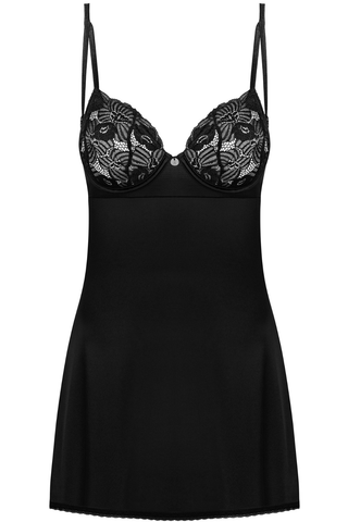 Obsessive Serena Love Underwired Chemise & Thong Black