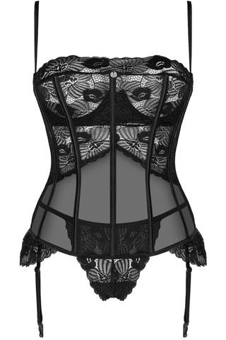 Obsessive Serena Love Underwired Corset & Thong Black