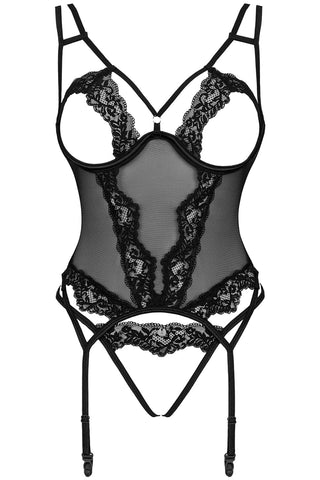 Obsessive Setilla Open Bodice & Thong Black