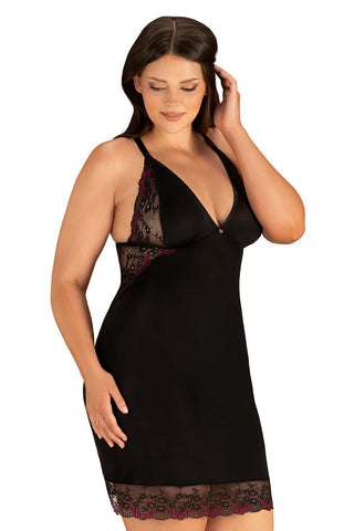 Obsessive Vanessme Chemise & Thong Black