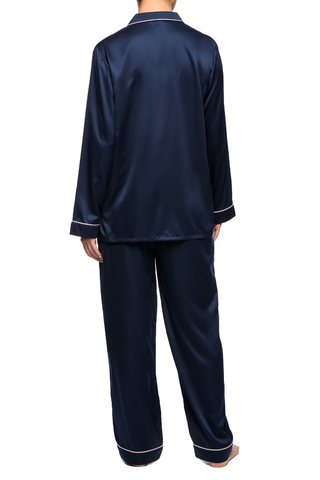 Sainted Sisters Sienna Satin Pyjama Set Navy & Pink