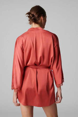 Simone Pérèle Satin Secrets Short Kimono Quartz Pink