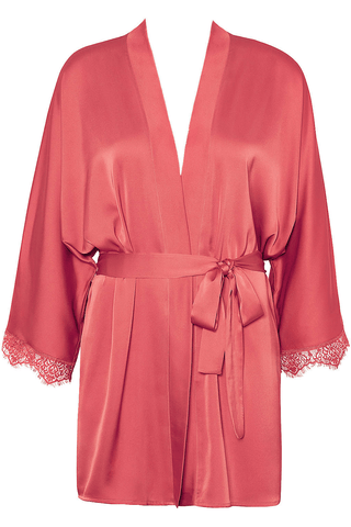 Simone Pérèle Satin Secrets Short Kimono Quartz Pink