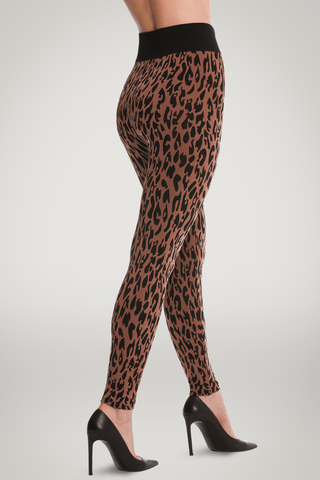 Wolford C2C Leopard Leo Leggings Coffee/Black