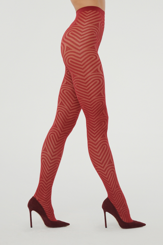 Wolford Heart Tights Soft Cherry