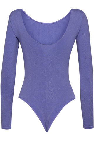 Wolford Shiny Thong Bodysuit Ultra Violet/Light Aquamarine